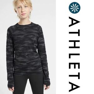 Athleta girl power up camo long sleeve active shirt